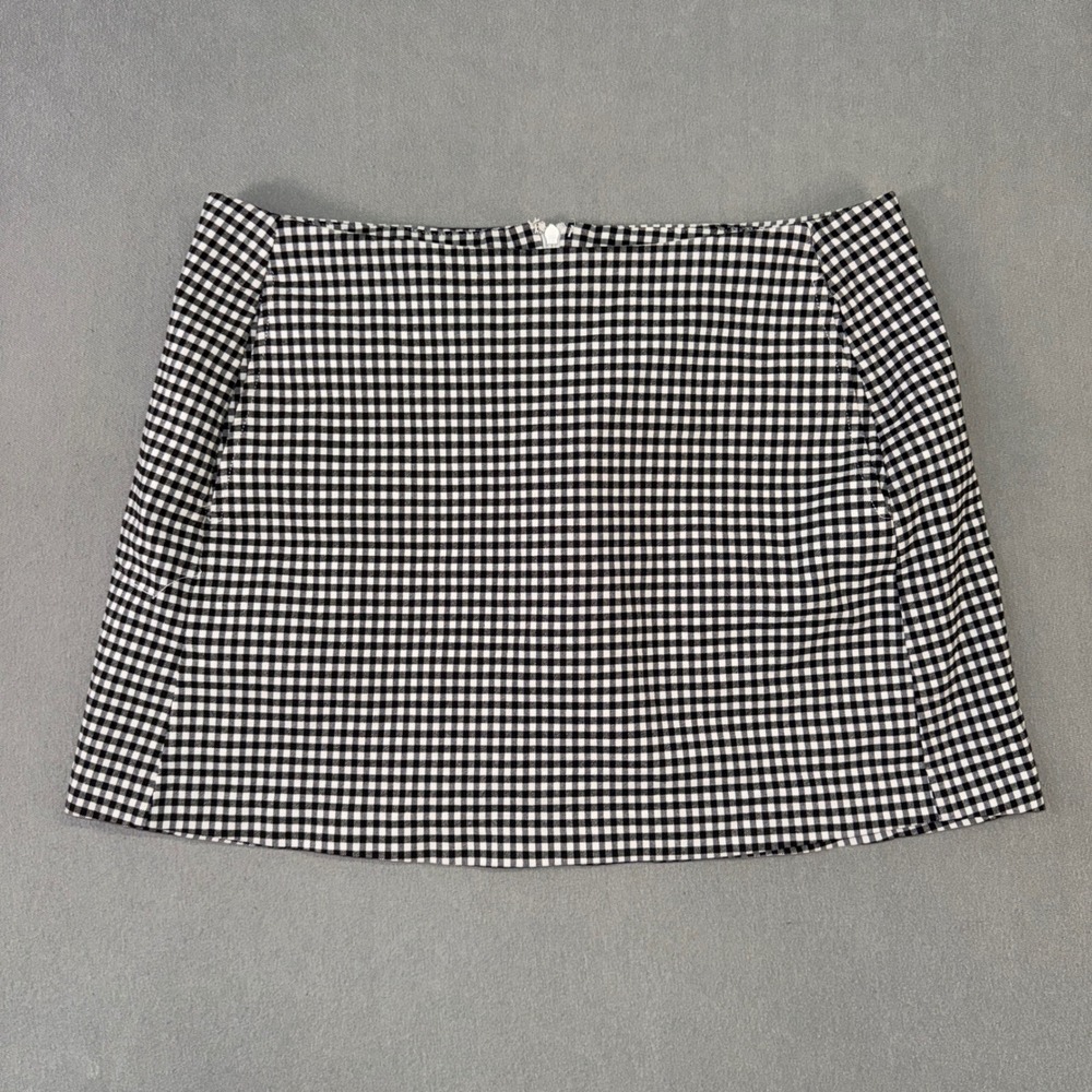 Urban Outfitters Womens Ginghamβ Mini Skirt Black White Plaid Check Size Large
